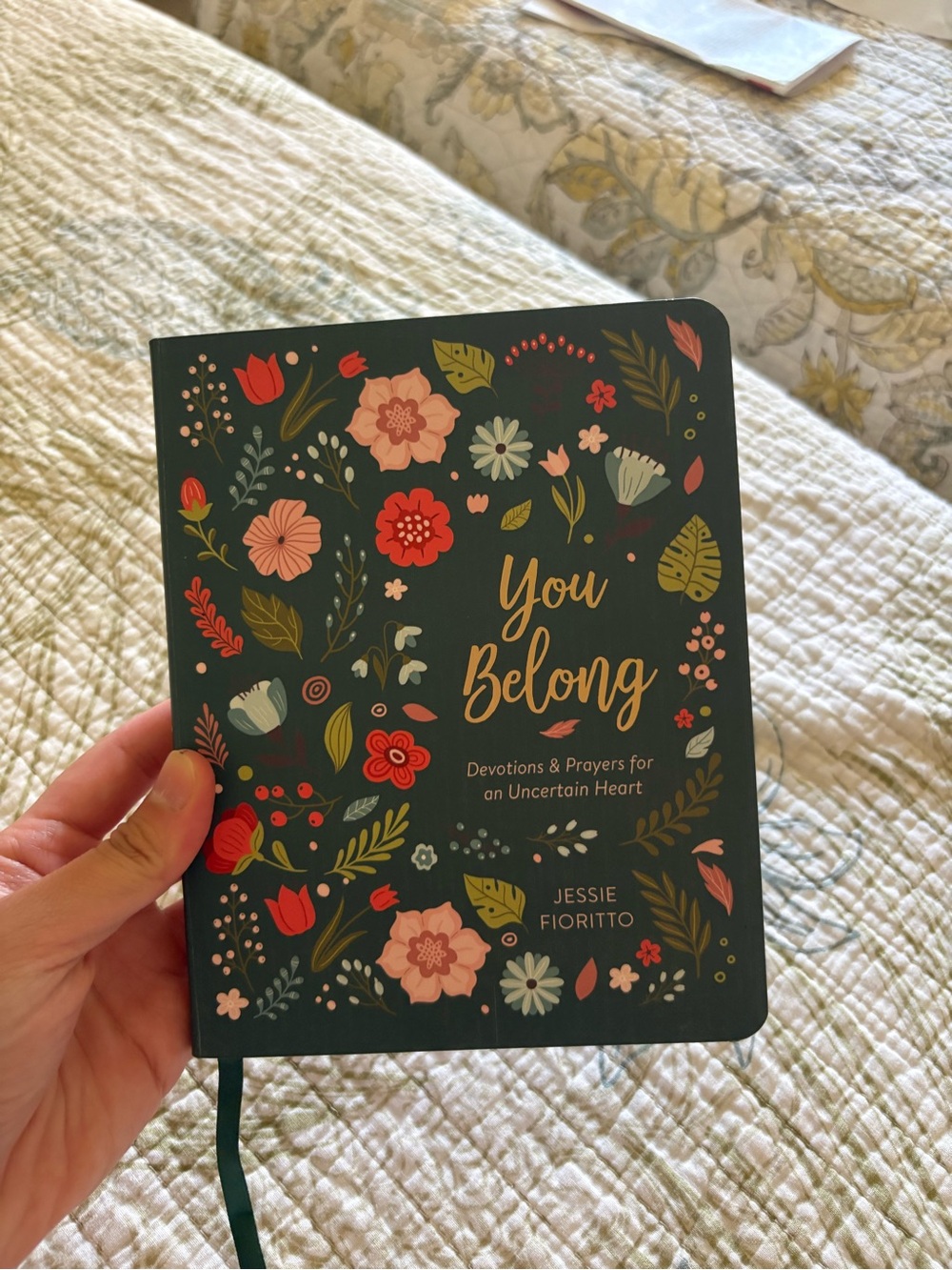 You Belong Floral Devotional Journal - Dark Green & Multicolor